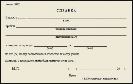 Медицинская справку об эпидокружении в Иркутске